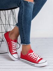 Amiatex Pohodlné červené textilní tenisky + Ponožky Gatta Calzino Strech, odstíny červené, 38