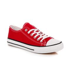Amiatex Pohodlné červené textilní tenisky + Ponožky Gatta Calzino Strech, odstíny červené, 37