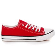 Amiatex Pohodlné červené textilní tenisky + Ponožky Gatta Calzino Strech, odstíny červené, 38