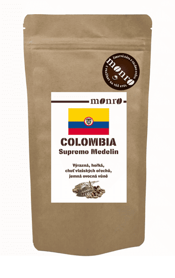 Káva Monro Colombia Supremo Medelin zrnková káva 100% Arabika