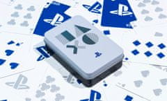 CurePink Hrací karty Playstation v plechové krabičce: Symboly (8 x 14 x 4 cm)