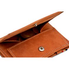 Garzini Kožená vysouvací peněženka s kapsou na mince Cavare Vintage Camel Brown