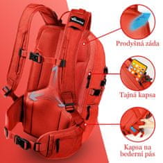 Multifunkční outdoorový batoh Explorer V22 Červená