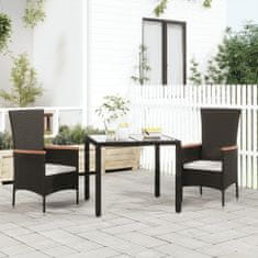 Greatstore Zahradní židle s poduškami 2 ks polyratan černé