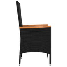 Greatstore Zahradní židle s poduškami 4 ks polyratan černé