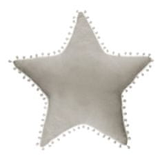 Atmosphera Dětský polštářek hvězda s bambulemi šedý 50 x 50 cm
