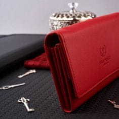 PAOLO PERUZZI Červená dámská kožená peněženka Mr-08 Rfid