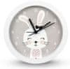 Lovely Bunny, dětské stolní hodiny s funkcí buzení, průměr 16 cm, tichý chod