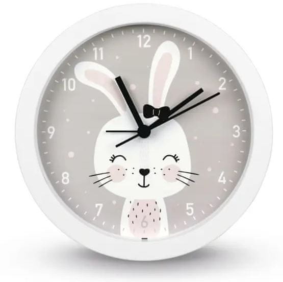 Levně Hama Lovely Bunny, dětské stolní hodiny s funkcí buzení, průměr 16 cm, tichý chod - rozbaleno