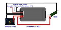 HADEX Chytrý tester baterií PZEM013, rozsah 0-200V, 0-10A