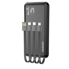 shumee Powerbanka K6Pro 10000mAh univerzální s USB-C microUSB Lightning kabelem, černá