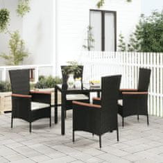 Greatstore Zahradní židle s poduškami 4 ks polyratan černé