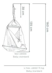 Hojdavak Závěsná kolébka pro miminka BABY STANDARD MENTOLOVÁ (bez pružiny) 0 - 9 měsíců