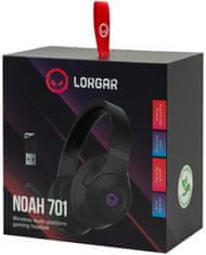 LORGAR herní headset Noah 701, BT 5.0 + USB dongle 2,4Ghz, až 40 hodin, 3D sound