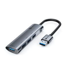 C-Tech HUB USB UHB-U3-AL, 4x USB 3.2 Gen 1, hliníkové tělo