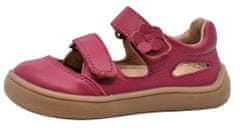 Protetika dívčí kožené barefoot sandály Tery Red červená 19