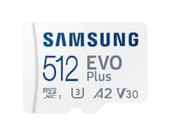 Samsung EVO Plus MicroSDXC 512GB + SD Adaptér / CL10 UHS-I U3 / A2 / V30