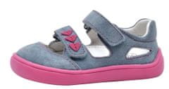 Protetika dívčí kožené barefoot sandály Tery Jeans světle modrá 29