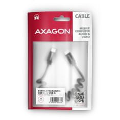 AXAGON BUCM-CM10TB, TWISTER kabel USB-C <-> USB-C, 0.6m, USB 2.0, PD 60W 3A, ALU, tpe, černý