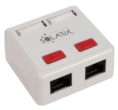 Solarix Zásuvka CAT5E UTP 2 x RJ45 na omítku bílá