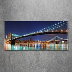 Wallmuralia Foto obraz skleněný horizontální Manhattan New York 125x50 cm 2 úchytky