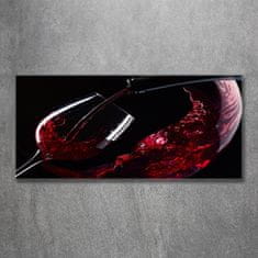 Wallmuralia Foto obraz sklo tvrzené Červená vína 125x50 cm 2 úchytky