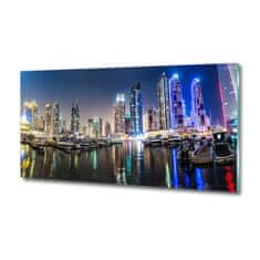 Wallmuralia Foto obraz skleněný horizontální Noční Dubai 125x50 cm 2 úchytky