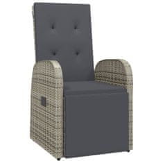 Greatstore Polohovací zahradní židle s poduškami 2 ks šedé polyratan