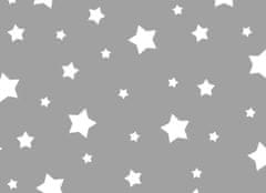 BabyBoom Bavlněná flanelová plena Bílé malé a velké hvězdy na šedém pozadí