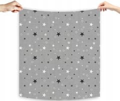 BabyBoom Plenko ručník flanelový 60x50cm šedé hvězdičky na šedém pozadí