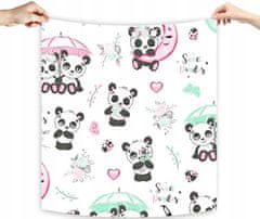 BabyBoom Plenko ručník flanelový 60x50cm sladká panda na bílém pozadí