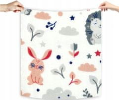 BabyBoom Plenko ručník flanelový 60x50cm králík a růžový ježek