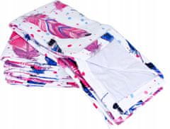 BabyBoom Plenko ručník flanelový 60x50cm peří modré a růžové na bílém pozadí