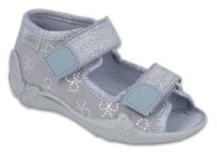 Befado dívčí sandálky PAPI 242P088 šedá, mašličky velikost 18