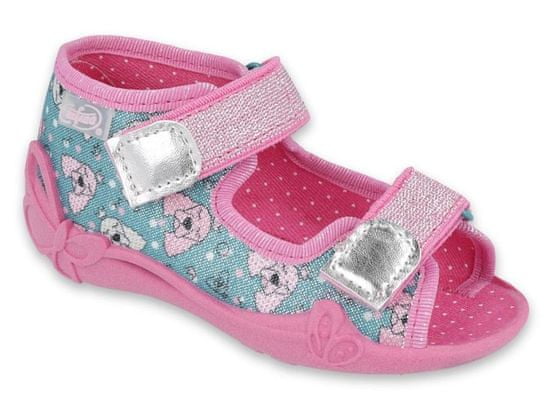 Befado dívčí sandálky PAPI 242P107 růžové, pejsci