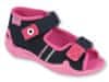 dívčí sandálky PAPI 242P056 tmavě modré s růžovou velikost 22