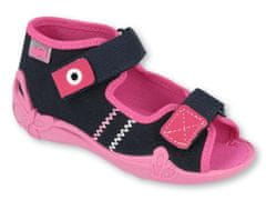 Befado dívčí sandálky PAPI 242P056 tmavě modré s růžovou velikost 24