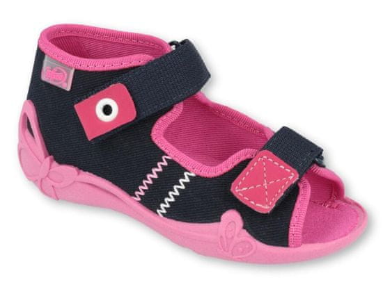Befado dívčí sandálky PAPI 242P056 tmavě modré s růžovou