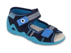 Befado chlapecké sandálky SNAKE 250P074 tmavě modré, kožená stélka velikost 23