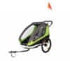 Hamax TRAVELLER - dvoumístný vozík za kolo vč. ramena + kočárkový set Green/Grey