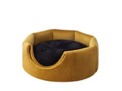Doggy Bouda a pelíšek 2v1 + POLŠTÁŘ, domeček pro psa TURTLE, kočku, Útulný přístřešek, měkká sedačka pro psa, pěkná bouda pro kočku, Žlutá barva, L
