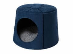 Doggy Bouda a pelíšek 2v1 + POLŠTÁŘ, domeček pro psa TURTLE, kočku, Útulný přístřešek, měkká sedačka pro psa, pěkná bouda pro kočku, námořnická modrá barva, L