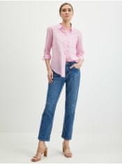 Orsay Světle růžová dámská kostkovaná košile 40