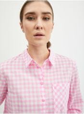 Orsay Světle růžová dámská kostkovaná košile 38