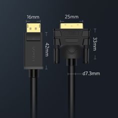 Ugreen DP103 kabel DisplayPort / DVI 2m, černý