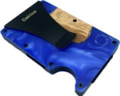 Daklos DAKLOS Woodlos bezpečnostní RFID dřevěná mini peněženka s klipem - tmavě modrá - 101375