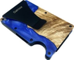 Daklos DAKLOS Woodlos bezpečnostní RFID dřevěná mini peněženka s klipem - tmavě modrá - 101378