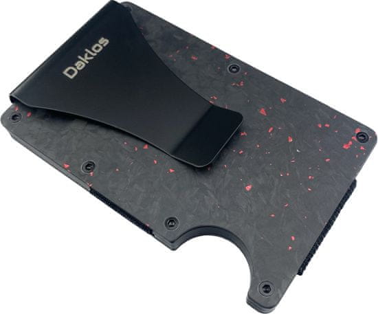 Daklos DAKLOS Carbon RFID karbonová mini peněženka s klipem černočervená