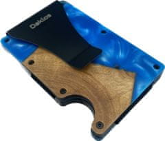 Daklos DAKLOS Woodlos bezpečnostní RFID dřevěná mini peněženka s klipem - modrá - 101380