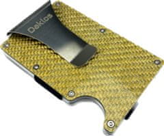 Daklos Karbonová mini peněženka CARBET RFID carbon s klipem - zlatá